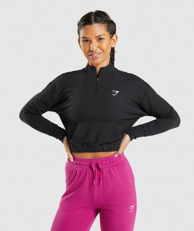 Women\'s Gymshark Training Pippa Sweatshirts Black | CA 71DNA3